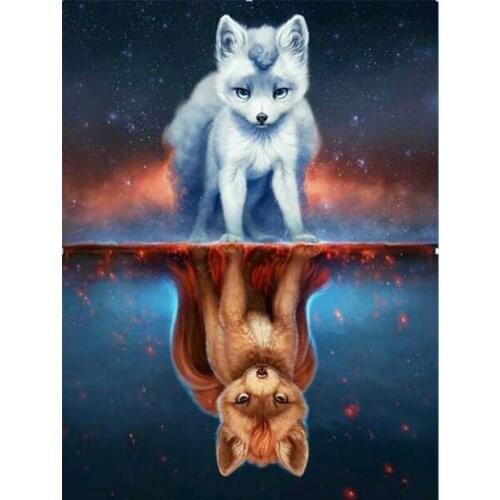 5D Diy Diamond Painting Animal Diamond Embroidery Fox Full Round Drill Rhinestones Embroidery Home Decor Diamonds MosaicZP-999