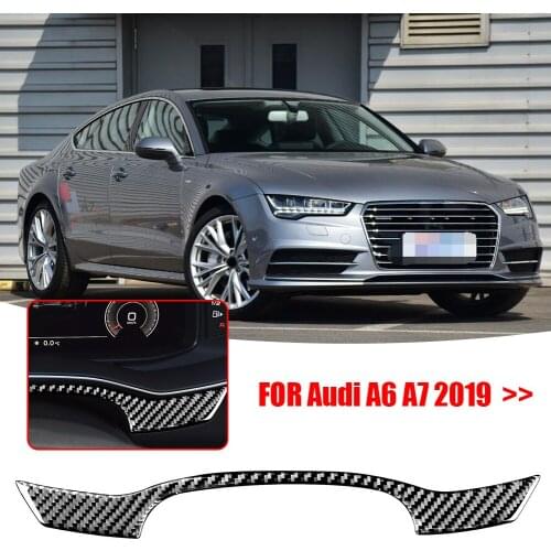 Auto Genuine Carbon Fiber Instrument Panel Moulding Strip Trim Decoration for Audi A6L A7 2019 Car Interior Stickers Accessories