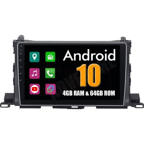 RoverOne for Toyota Highlander Kluger 2015 2016 Android 10 Autoradio Car GPS Radio Stereo Multimedia Media System Head Unit