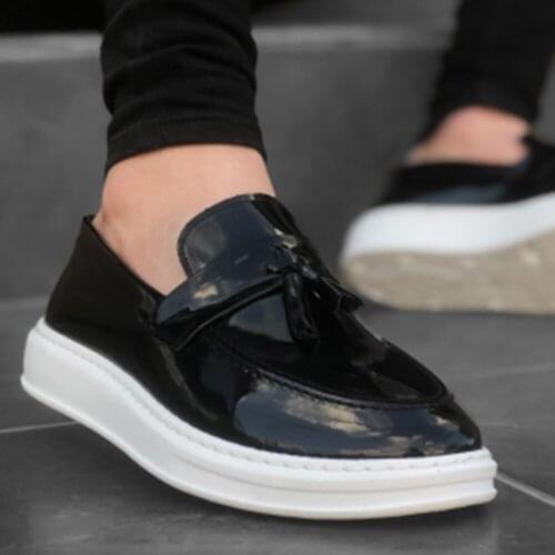 BA0005 Step-in High Base Classic Patent Leather Arched Tassels Corcik Male Shoes Turkish Made Custom Design Fast Shipping