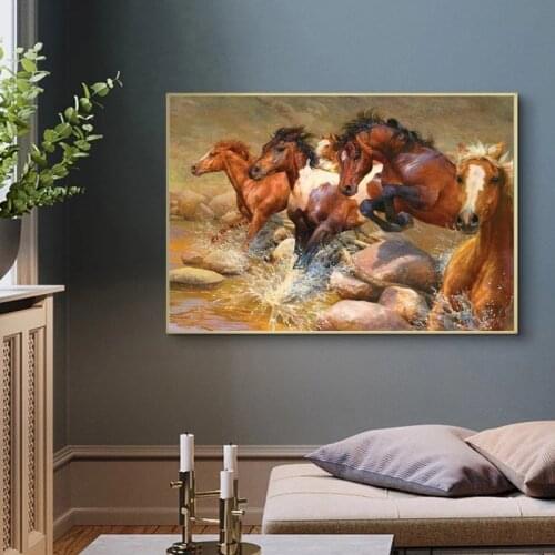 Horse Decoration Painting Canvas Painting American North European Living Room Home Decoration Wall Art Home Decor