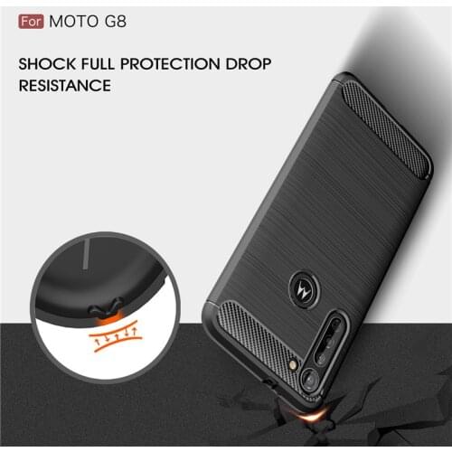 For Motorola Moto G8 Plus G8 Power Play Case Carbon Fiber Shockproof Soft TPU Armor Case for Moto One Macro Hyper Back Cover