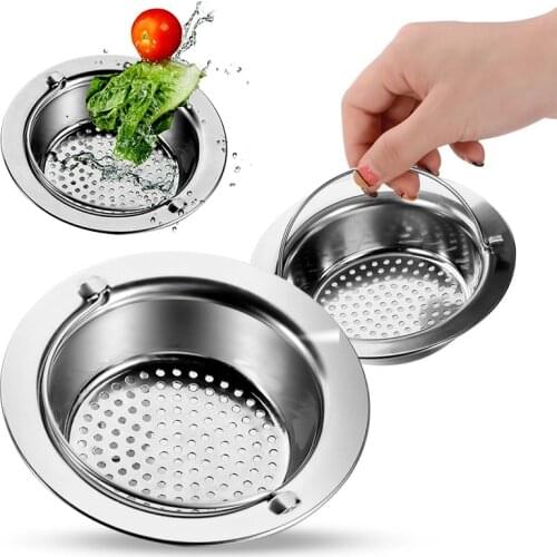 1PCS 9cm / 11cm Kitchen Stainless Steel Sink Filter Filter Stainless Steel Sewer Filter Floor Drain Kitchen Sewage Filter
