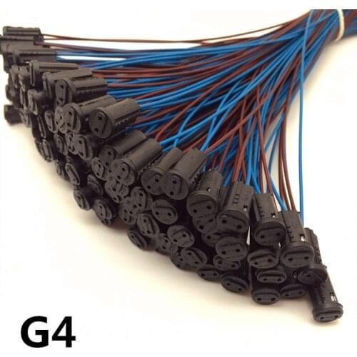 G4 Lamp Base Socket 20cm 30cm White Ceramic Black Bakelite Head 12V 220V G4 Lamp Holder For LED Crystal Halogen Light Bulb