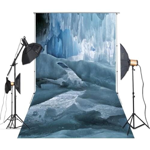 HUAYI Photography Backdrop Winter Scene Decorate Ice Road Freeze Water Fall Photo Background For Studio XT-7066