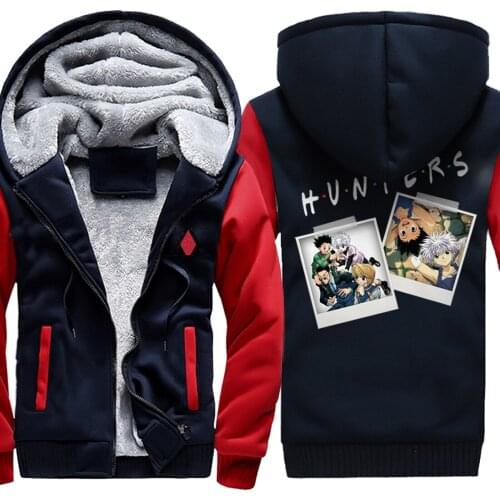 HUNTERXHUNTER Mens Raglan Thicken Jackets Hip Hop Harajuku Tracksuits Streetwear Hipster Clothing Fashion 2020 moletom masculino