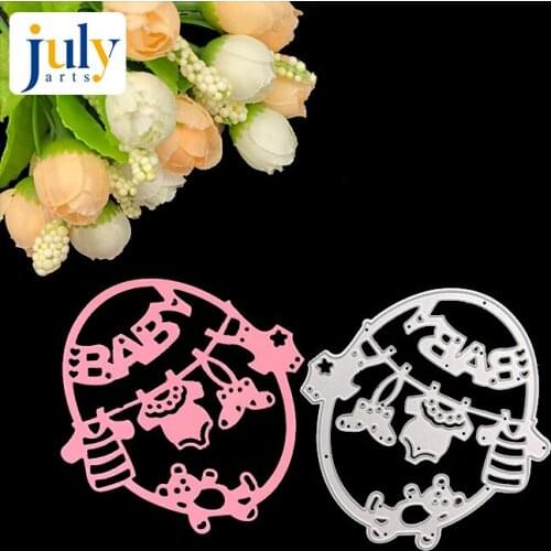 Julyarts Baby Letter Cutting Dies Metal Ellipse Frame Stencils For DIY Scrapbooking Paper Photo Album Teddy Bear Craft Dies
