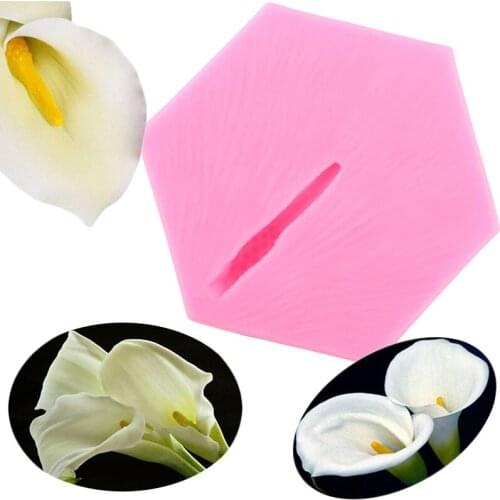 Calla lily Martini Stamen Silicone Mold Flower Making Polymer Clay Mould Chocolate DIY Cupcake Fondant Cake Decorating Tools