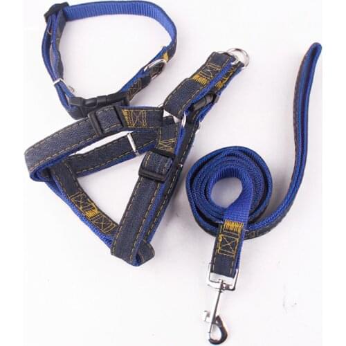 Pet Harness Leash Set Adjustable Jeans Strong Puppy Vest Dog Walking Training Leash Lead For Small Medium Dogs Chihuahua Perros