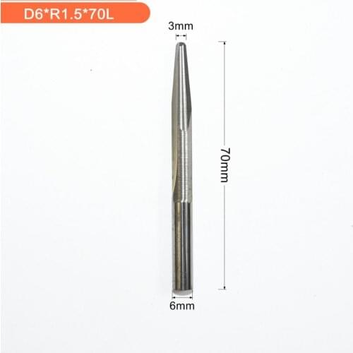 6mm*R1.5*70L,1pcs,Free shipping Taper Ball nose End Mill,CNC milling Cutter,Solid carbide tool,woodworking router bit