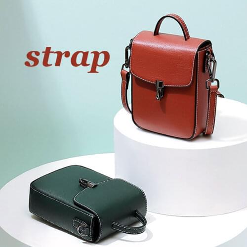 Leather Womens Bag Popular Handbag New Style Shoulder Bag Womens Solid Color Mobile Phone Bag Messenger Bag Small Bucket Bag