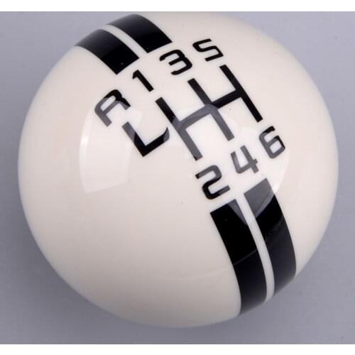 6 Speed White Manual Gear Shift Knob Ball Car Cover Fit for Ford Mustang Shelby GT 500 Cobra MT