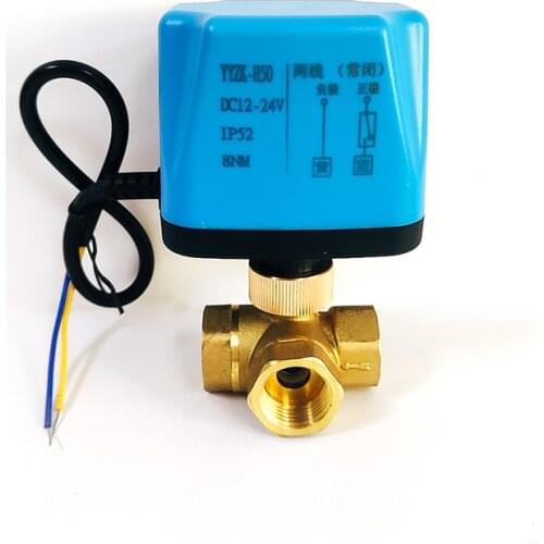 1/2" 3/4" 1" 1-1/2" Brass Electric Ball Valve Two Wire Three Way 220V 24V 12V Switch Valve Water Valve
