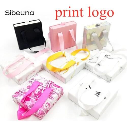 Ribbon drawer Lash Boxes Wholesale Eyelash Packaging Newest Empty Lash Case with Clear Tray 25mm Mink Lash Boxes Packaging