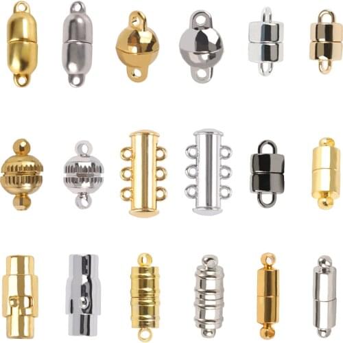 Stainless Steel Strong Magnetic Clasps For Leather Cord Bracelet Necklace Magnet End Clasp Connector DIY Jewelry Making Supplies