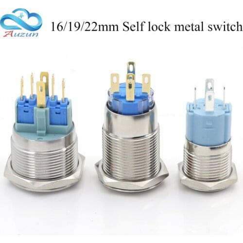 16/19/22MM Metal Button Switch Self Locking Button Switch Instantaneous Digital 1.2.3.A.B.C Elevator Button Switch