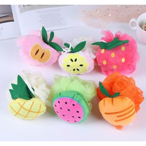 Cute Children Soft Cotton Baby Bath Brush Cartoon Baby Bath Sponge Powder Puff Newbron Infant Shower Product Rubbing Towel Balls
