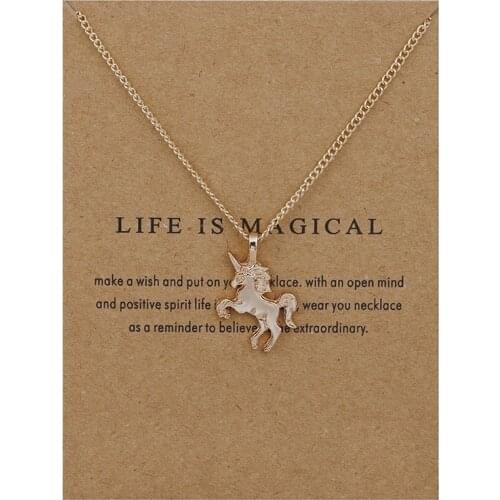 Fashion Unicorn Pendant Charm Jewelry Necklace Womens Gifts