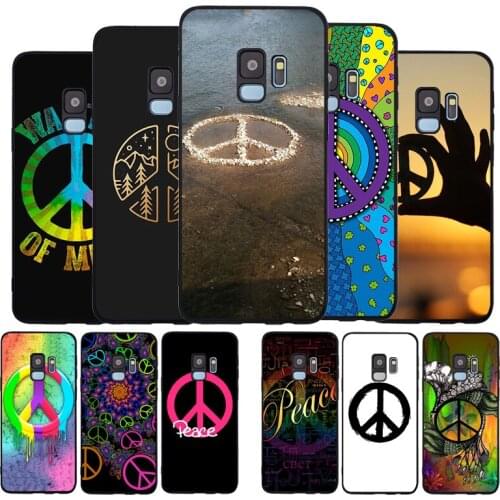 Hippie Psychedelic Art Peace black Soft phone Case For Samsung S20 S10 S9 S8 S7 edge Plus Lite Note 8 9 10 A6 A7 A8 A9 2018