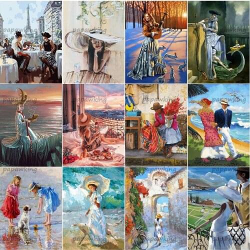 Diy Diamond Painting Elegant Girls Abstract Full Round Square Drill Embroidery Cross Stitch Mosaic Kit Home Decor Handmade Gifts