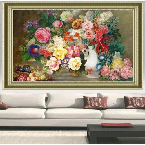 Diy Diamond embroidery Cross stitch kit 3D square Diamond Mosaic Full cover size 70*40cm Diamond painting Blend of peony flower