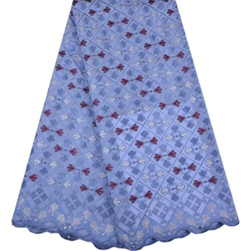 Sky Blue High Quality Swiss Voile Lace African Voile Swiss Lace Fabric African Swiss Cotton Voile Lace Fabric For Clothes F1318