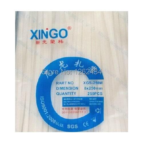 Nylon cable ties XGS-250M 8x250 self-locking type cable ties of plastic strapping band beam line with