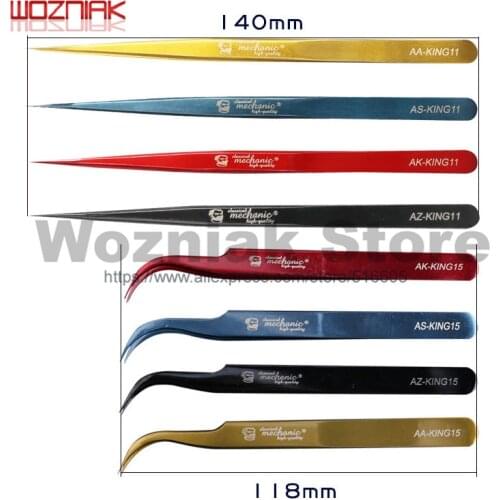 Mechanic New industrial grade tweezers tool Dazzle style Strength and toughness Straight + curved Precision tweezers