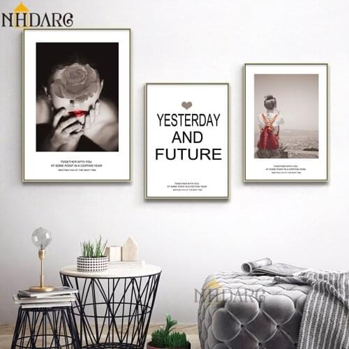 New Arrivals Modern Fashion Simple Girl Quote Posters And Prints Canvas Painting Art Wall Pictures for Living Room Home Decor