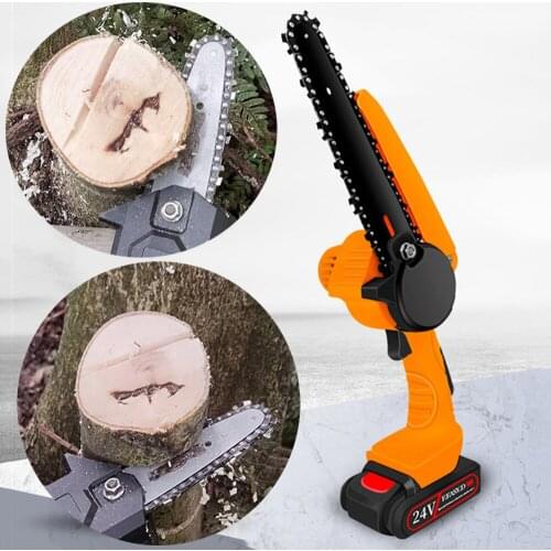 Mini Electric Saw Chainsaw 24V Cordless For Fruit Tree Woodworking Garden Tools With Batteries Handheld Wood Cutters Pruning Saw