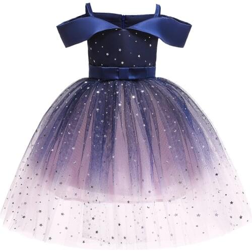 Elegant Girls Sequins Strapless Evening Party Dress Children Princess Dresses for Wedding Birthday Dress 2 6 10 Yrs Kids Clothes