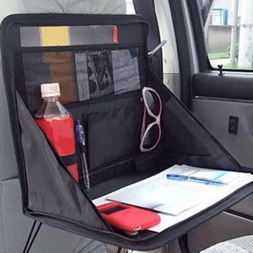 Portable Car Back Seat Table Holder Stand Car Computer Desk Bracket Foldable Laptop Food Desk Tray Storage Bag Organizer
