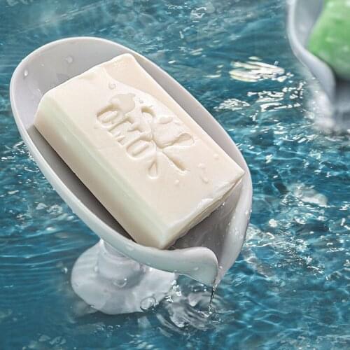 Bathroom Supplies Bathroom Shower Soap Holder Leaf Shape Soap Box Drain Soap Holder Box sponge Storage Plate Tray Bathroom Gadge