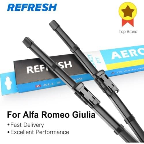 REFRESH Wiper Blades for Alfa Romeo Giulia 952 Fit Push Button Arms 2016 2017 2018 2019