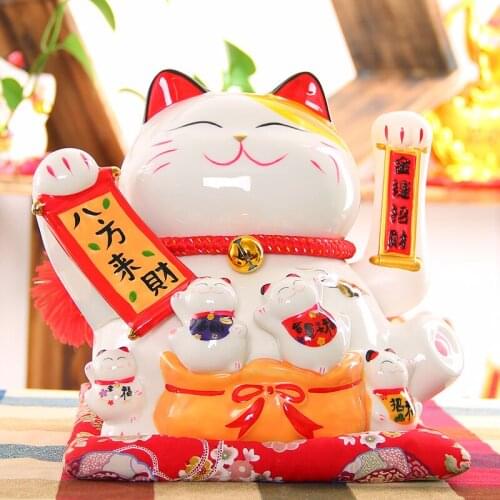 Crafts Arts Home decoration Electric hand Lucky Cat ornaments store opening gifts oversized ceramic golden Fortune Cat creative