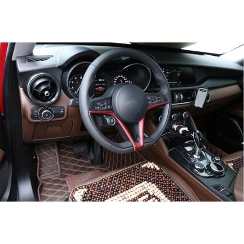 Steering wheel decorative sequins 2017-2019 for Alfa Romeo Giulia stelvio accessories steering wheel V frame matte red
