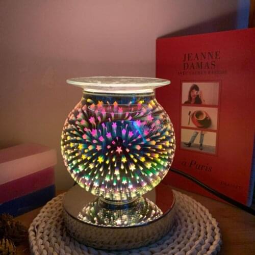 Touch Dimming 3d Glass Table Lamp Aromatherapy 3d Glass led Desk Lamp Nightlight Bedside Table Lightings For Bedroom