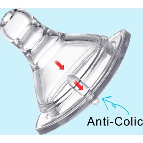 Anti Flatulence Silicone Wide Neck Baby Feeding Milk Bottle Natural Nipple Teat for Philip Avent Baby Bottle Child care products
