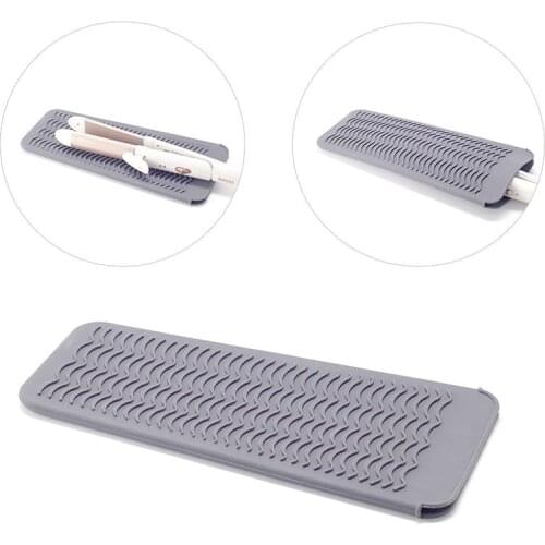Silicone Heat Resistant Travel Mat Pouch for Curling Iron Hair Straightener Multi-function Non-slip Flat Iron Hair Styling Tool