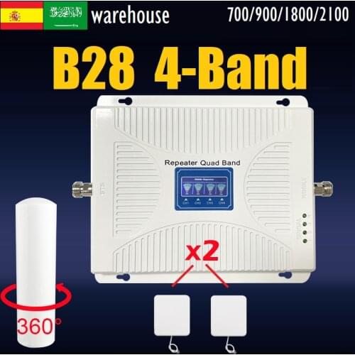2021 4 Band Signal Booster GSM 2G 3G 4G 5G LTE 2600 B20 800 900 DCS 1800 2100 WCDMA 70dB Cellular Amplifier Repeater Kit Spain
