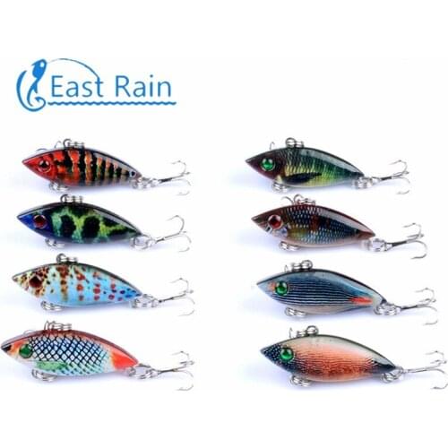 East Rain 4cm 2.7g 8pcs Painted All Range Bait Freshwater Saltwater Fishing Lure Sinking VIB Artificial Hard Bait Free Shipping