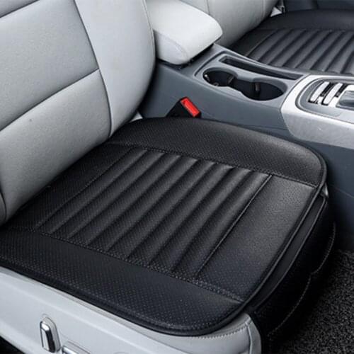 Four Seasons Monolithic Car Front Seats Cover Non-Slip Protector Mat Bamboo Charcoal Cushion Black
