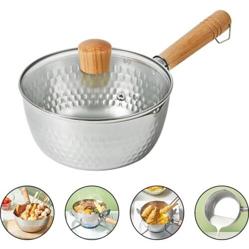 Japanese Pan Non-stick Pan Noodle Pot Milk Pot with Wooden Handle for fried Chicken Vegatables Soup Kitchen Cooking Tools
