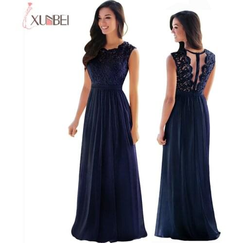 XUNBEI 24 Hourse Shipping Evening Dresses A-Line Burgundy Dark Blue Chiffon Party Elegant Dress Formal Dress vestidos de novia
