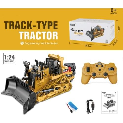 1:24 2.4G RC Trucks Remote Control Engineering Vehicle Crawler Heavy-duty Bulldozer Dump Excavator Model Electric Vehicle Toys