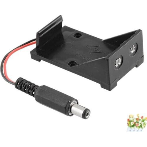 1pcs 9V Wire DC Plug 5.5 x 2.1mm For Arduino Case Holder Battery Storage Clip Box