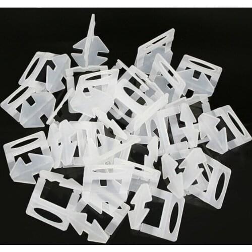 100pc Plastic Tile Leveling System Clips Buckle Wall Floor Spacer Tiling Tool Locator Decoration Construction Hardware Fastener