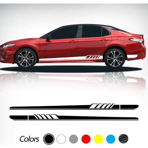 2Pcs Car Side Stickers stripe For Toyota Corolla RAV4 Yaris CHR Prado Avensis Crown Auris Camry Land Cruiser Avalon Highlander