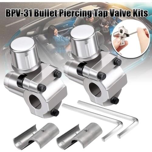 2PCS Bullet Piercing Valve Line Tap Bpv31 Hvac Parts Seal Refridgerator Ac Part Fixing Tools Bullet Puncture High Quality Silver