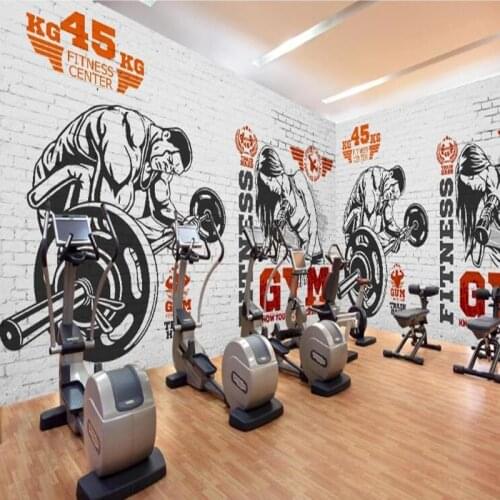 Custom papel de parede 3D, beautiful muscle male brick pattern mural for yoga leisure club living room background decoration